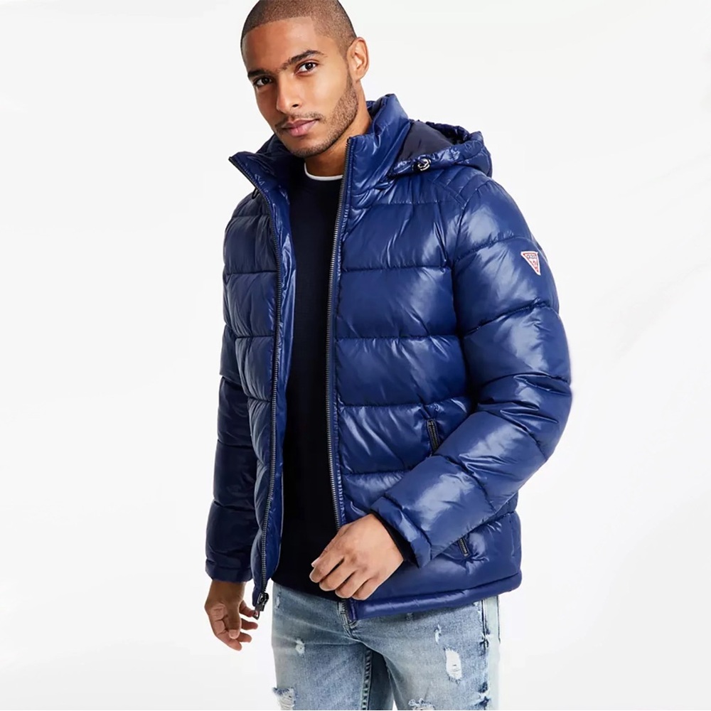 Guess Men's Navy Puffer Jacket